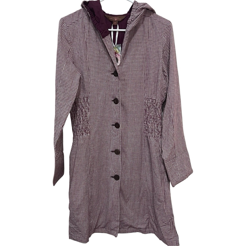 NWT April‎ Cornell Jacket XXS Button Gingham Jacket Duster Cottage Core Peasant